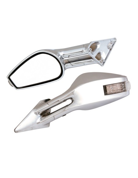 COPPIA SPECCHIO RETROVISORE RACE 6 ELET.CROMO 11088 LAMPA