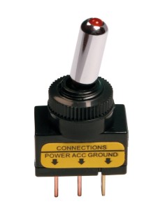 INTERRUTTORE A LEVA 12/24V 20A MAX CON LED ROSSO 45554 LAMPA