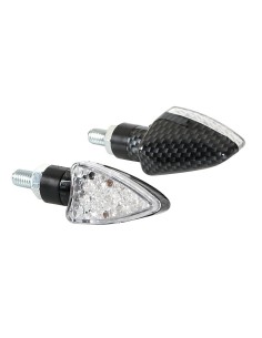 COPPIA FANALE FRECCIA ARROW CARBON LOOK LED VETRO BIANCO 90115 LAMPA