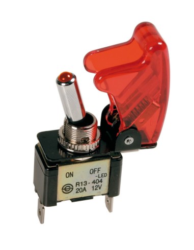 INTERRUTTORE CON SICURA ROSSO 12/24V MAX20A 45556 LAMPA