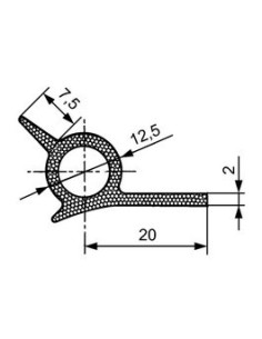 TRAFILATO EPDM SPUGNA DA 100MT 820602111F SICCOM