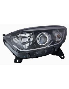 FARO FANALE PROIETTORE ANTERIORE RENAULT CAPTURE 2013 PARAB. NERA BORDO INTERNO CROMATO C/MOTORE DX DEPO 10582