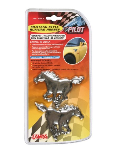 COPPIA CAVALLI CROMATI 15027 LAMPA