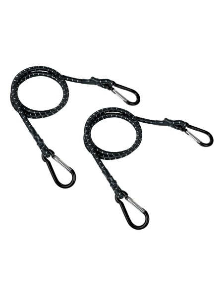 Snap-Hook, coppia corde elastiche con moschettoni in alluminio