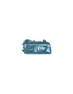 FARO ANTERIORE PROIETTORE SX 2H1 PR REG EL BMW SERIE 3 E36 12/90 in poi VETRO C/GOCCE(HELLA)