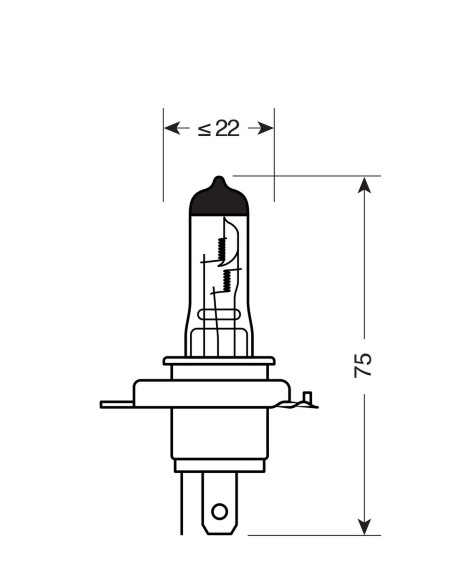 12V Lampada alogena Blu-Xe - HS1 - 35/35W - PX43t - 1 pz  - Scatola