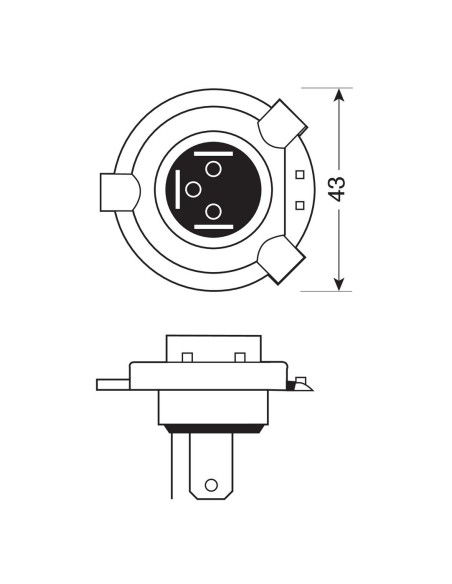 12V Lampada alogena Blu-Xe - HS1 - 35/35W - PX43t - 1 pz  - Scatola