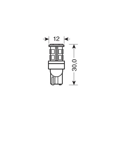 12/24V Led series - 15 Led SMD - (T10) - W2,1x9,5d - 2 pz  - Scatola - Bianco - Doppia polarità