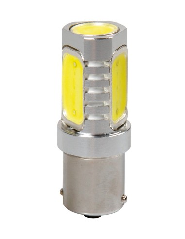 12V Led Series - 8 super chips + 12 chips - (P21W) - Quadrifocus - BA15s - 1 pz  - D/Blister - Bianco