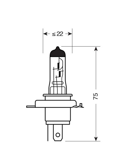 LAMPADINA H4 24V 002156100000 MAGNETI MARELLI