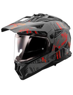 CASCO MX702 PIONEER II CRAZY BLACK RED TG.XL LS2
