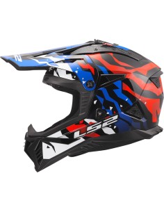 CASCO MX708 FAST II GROTESK WHITE BLU RED TG.M