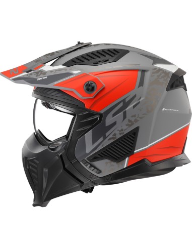 CASCO JET LS2 OF606 DRIFTER DEVOR M.SILVER TITANIUM RED-06 L