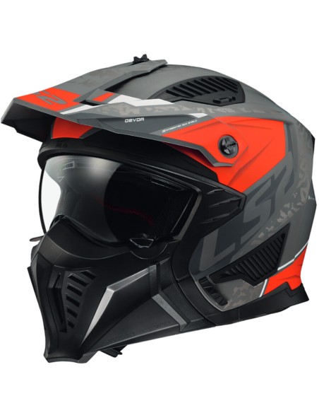 CASCO JET LS2 OF606 DRIFTER DEVOR M.SILVER TITANIUM RED-06 XL