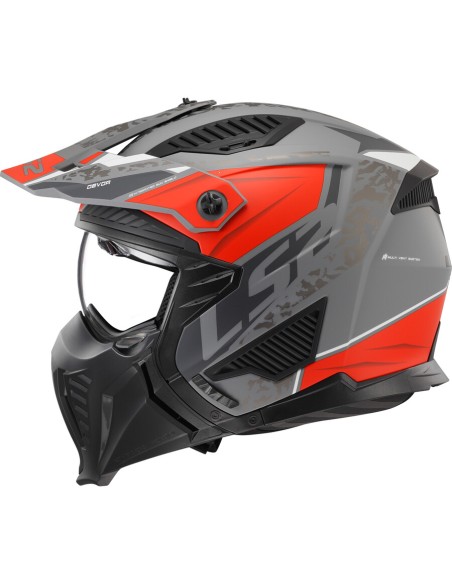 CASCO JET LS2 OF606 DRIFTER DEVOR M.SILVER TITANIUM RED-06 XXL