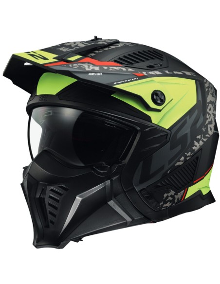 CASCO JET LS2 OF606 DRIFTER DEVOR M.BLACK H-V YELLOW-06 M