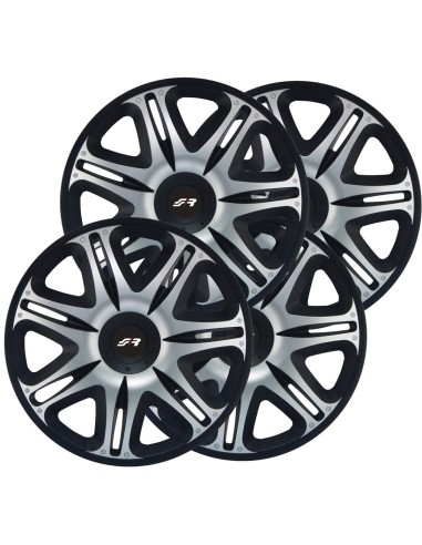 KIT 4 COPRICERCHI MOD. NASCAR SILVER BLACK