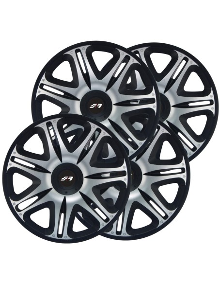 KIT 4 COPRICERCHI MOD. NASCAR SILVER BLACK