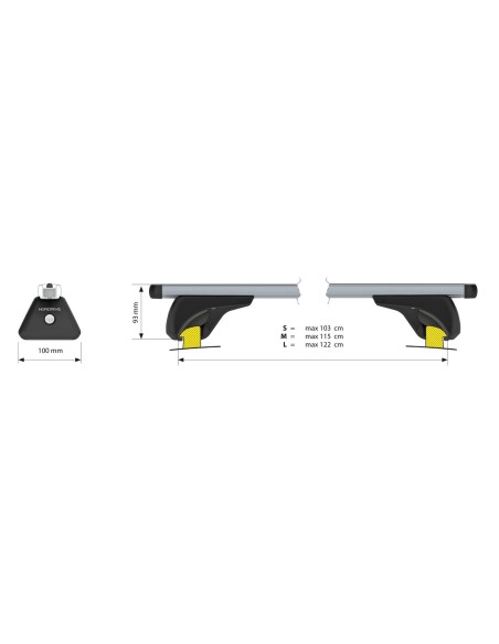 CP.BARRE NOWA L ALLUMINIO 127CM PER VETTURE