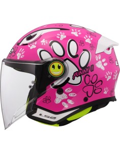 CASCO BIMBO OF622 FUNNY II PAWS PINK TG.L LS2