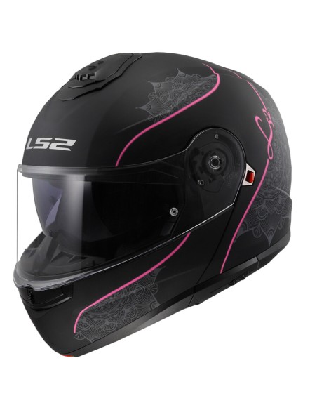 CASCO LS2 FF908 STROBE LUX M.BLACK PINK TG.S