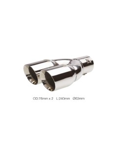 TERMINALE DOPPIA USCITA 76MM INGRESSO CON BULLONI