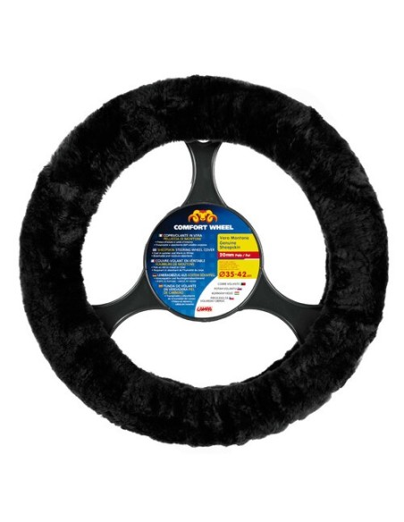 C/VOLANTE IN VERA PELLICCIA NERO 35-42 CM