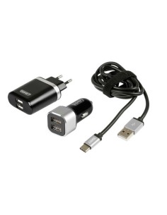KIT RICARICA TYPE-C 2USB 12-24V 3000MA + 2USB 230V