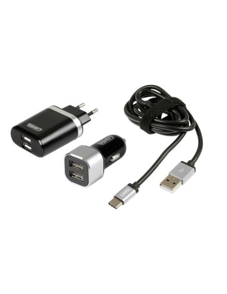 KIT RICARICA TYPE-C 2USB 12-24V 3000MA + 2USB 230V