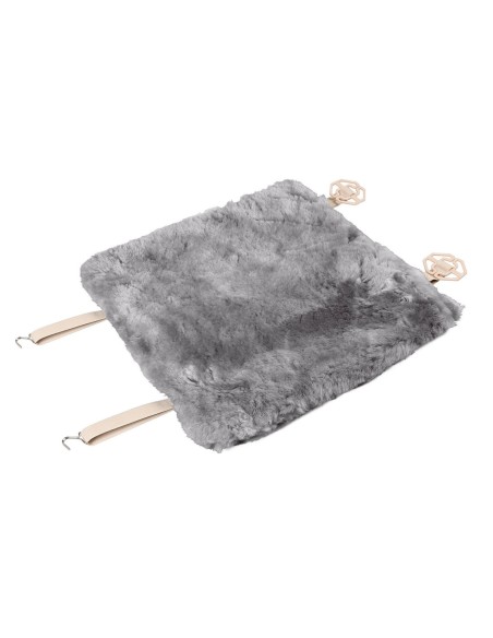 CUSCINO SEDILE ANTERIORE IN VERA PELLICCIA GRIGIO