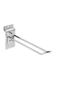 GANCIO CROMATO DOPPIO CM 15 PER SCAFFALI DOGHE