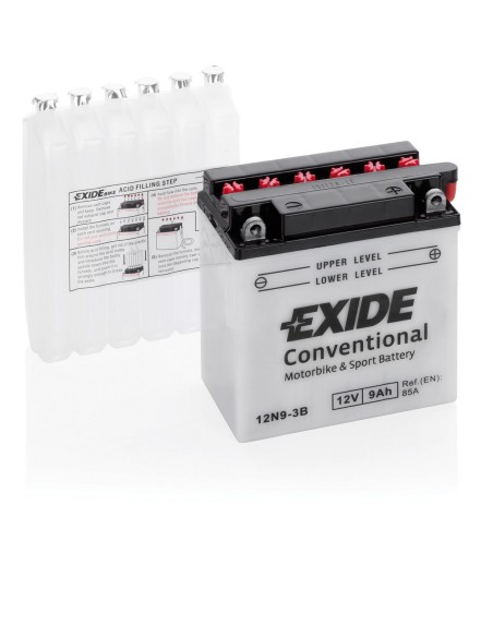 BATTERIA 9Ah 85A EXIDE MOTO CONVENTIONAL CARICA