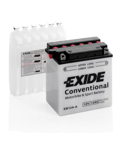 BATTERIA 12Ah 165A EXIDE MOTO CONVENTIONAL CARICA