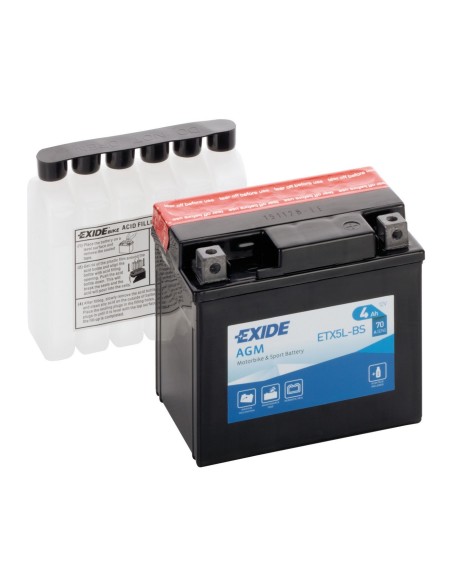 BATTERIA 4Ah 70A EXIDE MOTO AGM A CARICA SECCA
