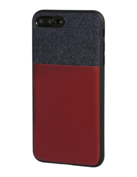 COVER DUO PER IPHONE 7 PLUS 8 PLUS - BLU + BORDEA