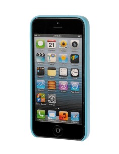 COVER PER IPHONE 5/5S/SE IN SIMILPELLE - AZZURRO