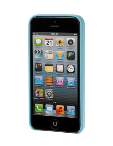 COVER PER IPHONE 5/5S/SE IN SIMILPELLE - AZZURRO