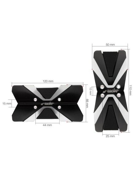 KIT 2 PEDALI ALLUMINIO E GOMMA/KIT 2 ALUMINIUM AND 963 SIMONI RACING