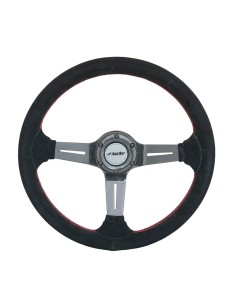 VOLANTE IN CAMOSCIO NERO RAZZA IN VERO CARBONIO CU