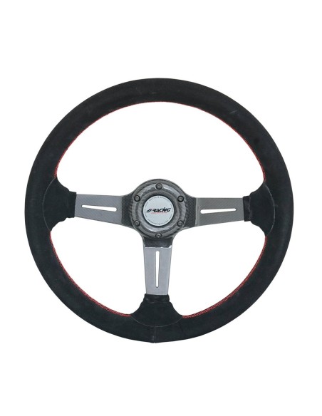 VOLANTE IN CAMOSCIO NERO RAZZA IN VERO CARBONIO CU