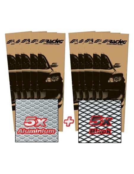 CONFEZIONE DA 10 GRIGLIE: 5 ALLUMINIO NERO + 5 GR