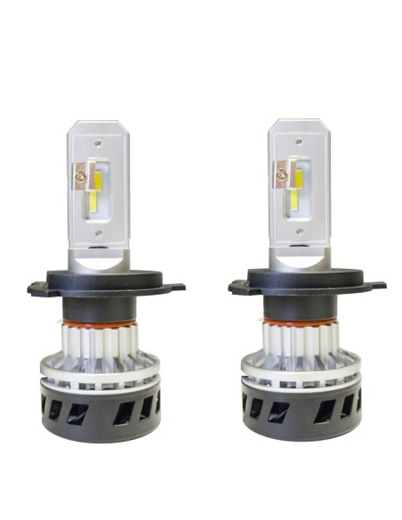 KIT 2 LAMPADE LED H4 C/DISSIP.CON VENTOLA 5000LUME
