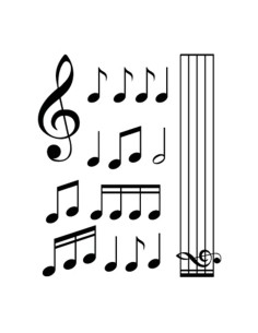 MUSIC ( NOTE, RIGO E CHIAVE DI VIOLINO)/