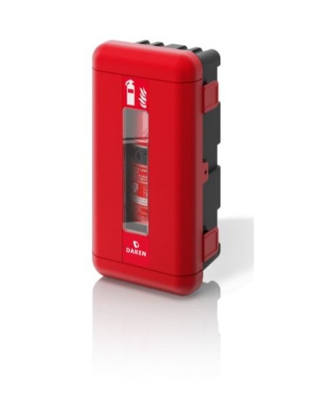 CASSETTA PORTA ESTINTORE ROSSO C/FINESTRA MANIGLA DAKEN