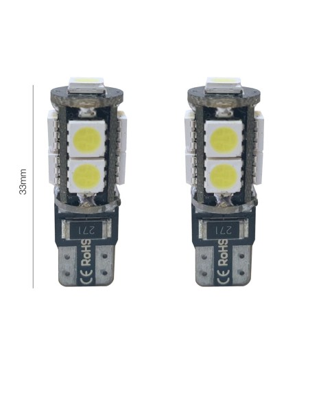 KIT 2 LAMPADINE T10 CON 9 LED / T10 BULBS WITH 9 L