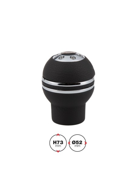 POMELLO PELLE NERA CALOTTA CROMATA/BLACK LEATHER W