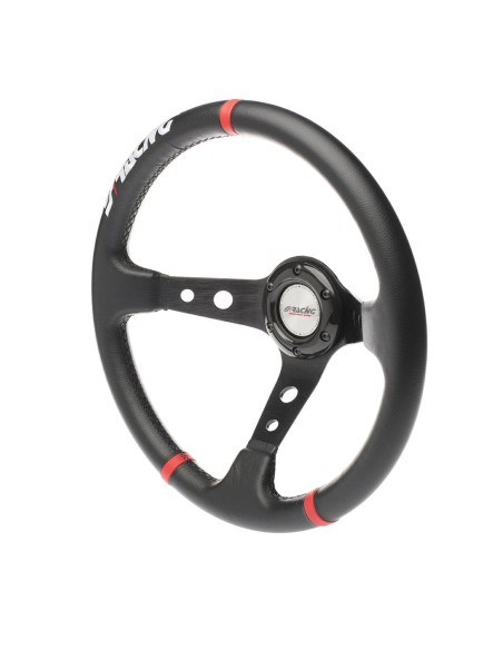 VOLANTE GRAVEL PELLE NERA LISCIA