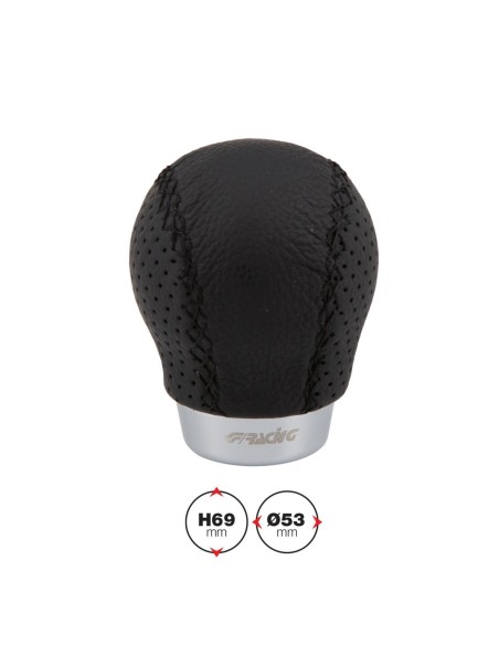 POMELLO CAMBIO -SET- PELLE NERA DOPPIA CUCITURA