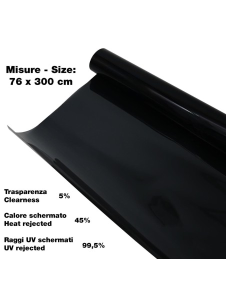 PELLICOLA OSCURAVETRO NERA 76X300