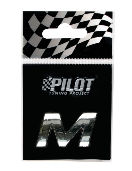 LETTERA M ADES.3D T-1 MM.18 FLAT CROMATA